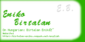 eniko birtalan business card